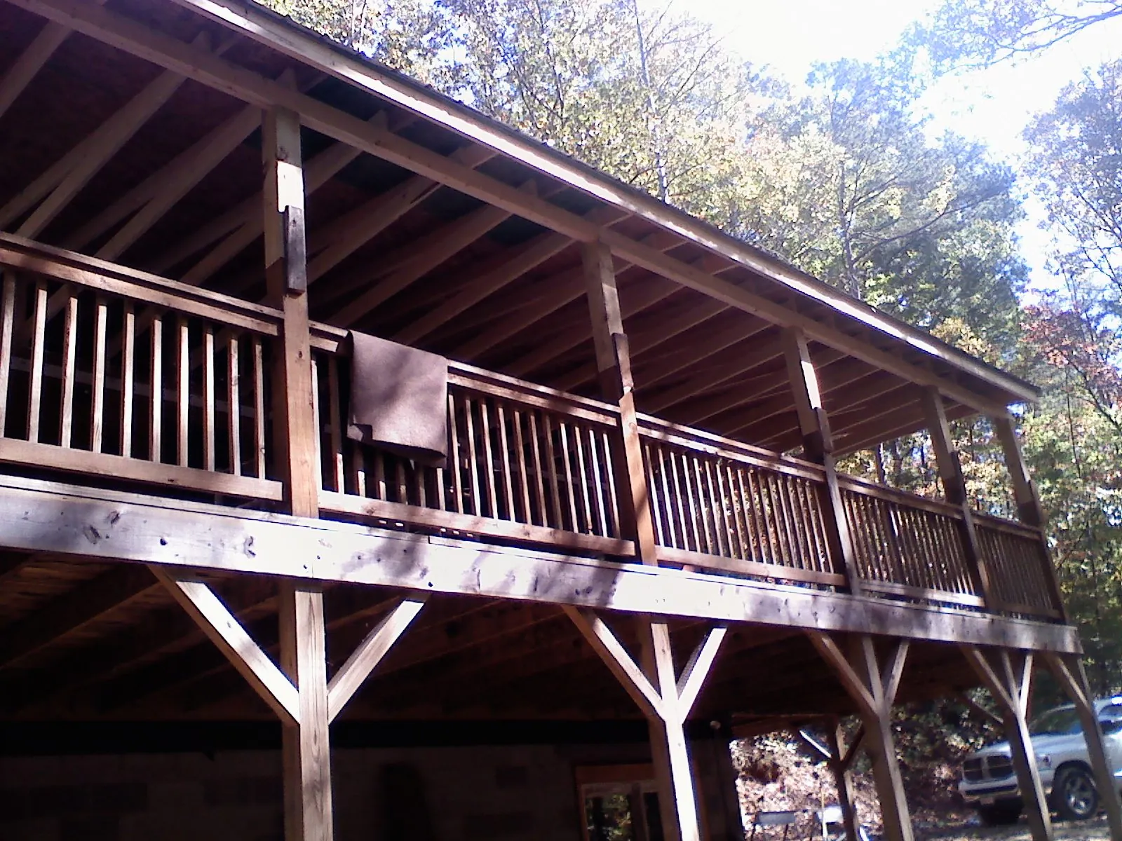Timber framing under a new elevated porch and deck — Roof Leak Repair in Glenoma by Roofing Brothers